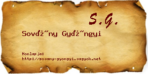 Sovány Gyöngyi névjegykártya